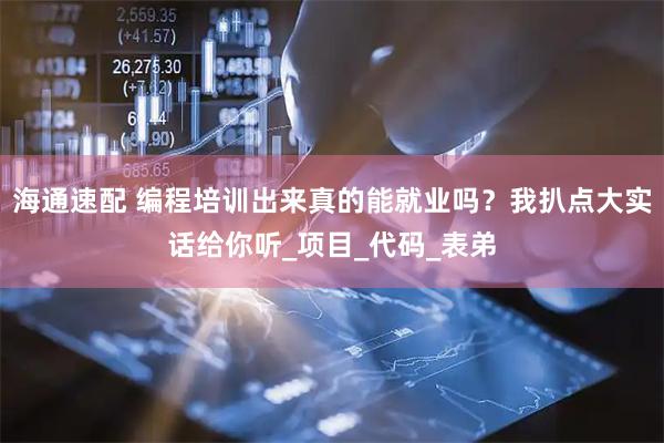 海通速配 编程培训出来真的能就业吗？我扒点大实话给你听_项目_代码_表弟
