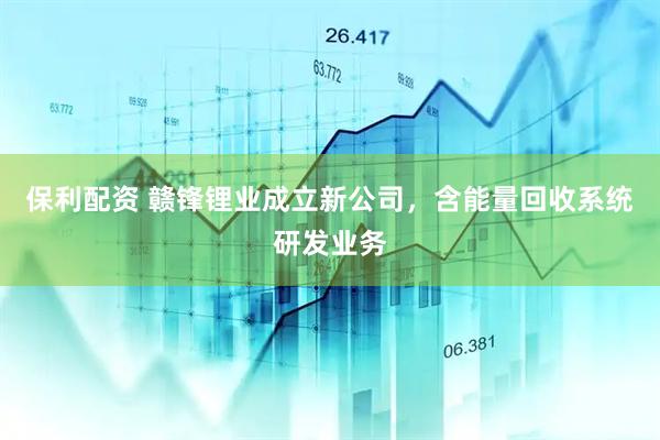 保利配资 赣锋锂业成立新公司，含能量回收系统研发业务
