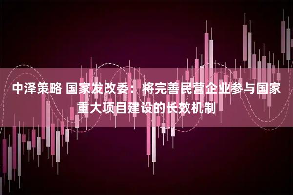 中泽策略 国家发改委：将完善民营企业参与国家重大项目建设的长效机制